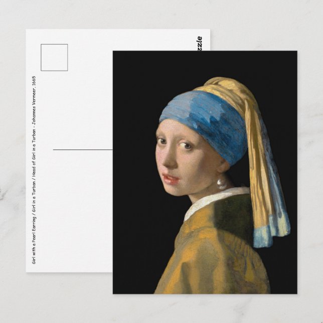 Cartão Postal Johannes Vermeer - Menina com um Brinco de Pérola (Frente/Verso)