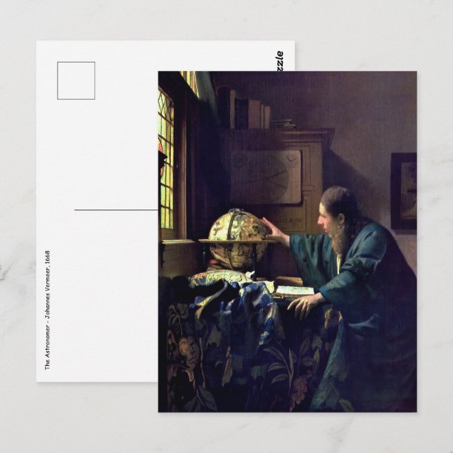 Cartão Postal Johannes Vermeer - O Astronomer (Frente/Verso)