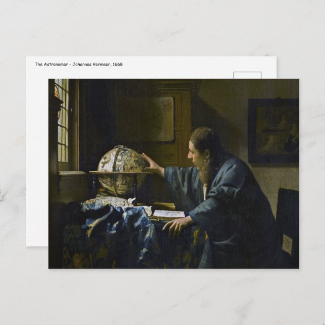 Cartão Postal Johannes Vermeer - O Astronomer (Frente/Verso)