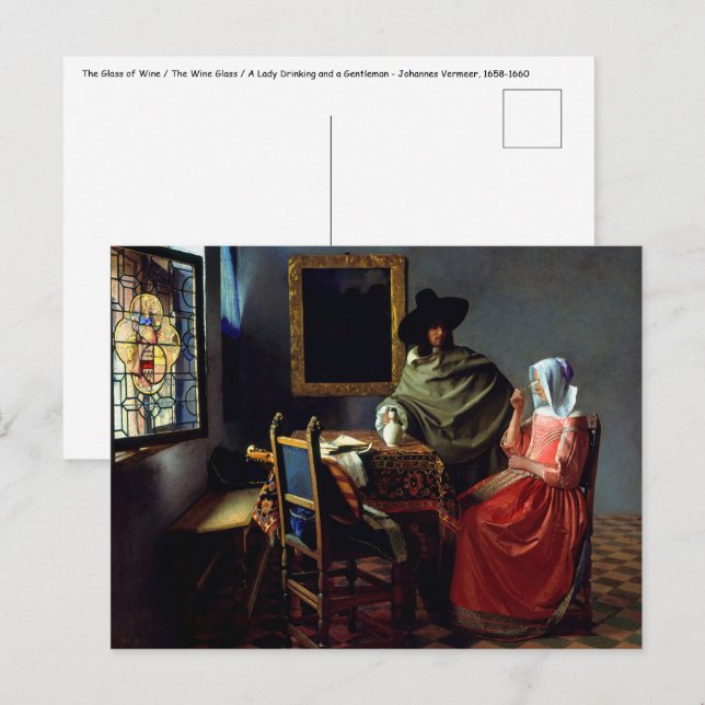 Cartão Postal Johannes Vermeer - O Copo de Vinho (Frente/Verso)