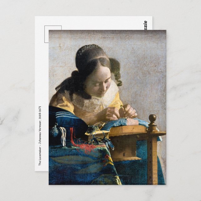 Cartão Postal Johannes Vermeer - O Lacemaker (Frente/Verso)