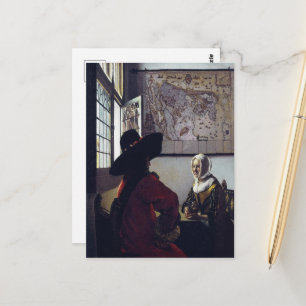 Cartão Postal Johannes Vermeer, Oficial E Garota Rindo