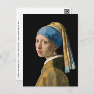 Cartão Postal Johannes Vermeer - Rapariga com um Ouriço de Pérol