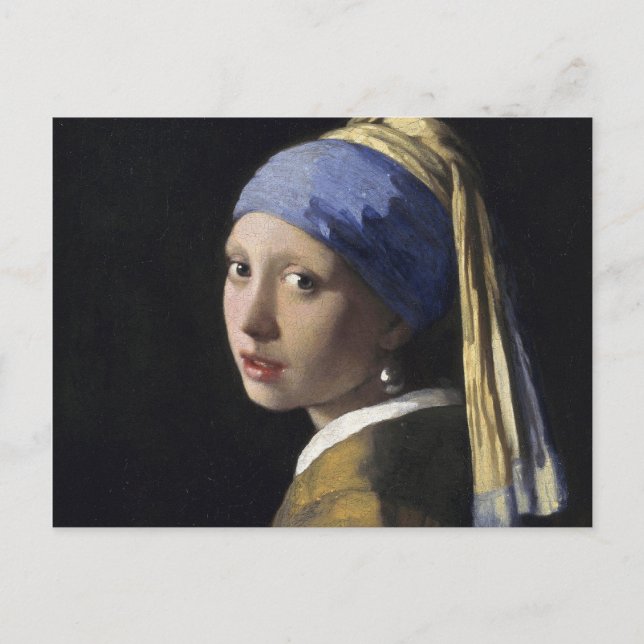 Cartão Postal Johannes Vermeer - Rapariga com um Ouriço de Pérol (Frente)