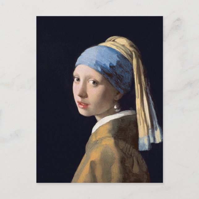 Cartão Postal Johannes Vermeer - Rapariga com um Ouriço de Pérol (Frente)