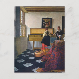 Cartão Postal Johannes Vermeer's The Music Lesson (cerca de 1663