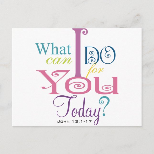 Cartão Postal John 13:1-17 Discípulos de Lava Vista de Escritura (Frente)