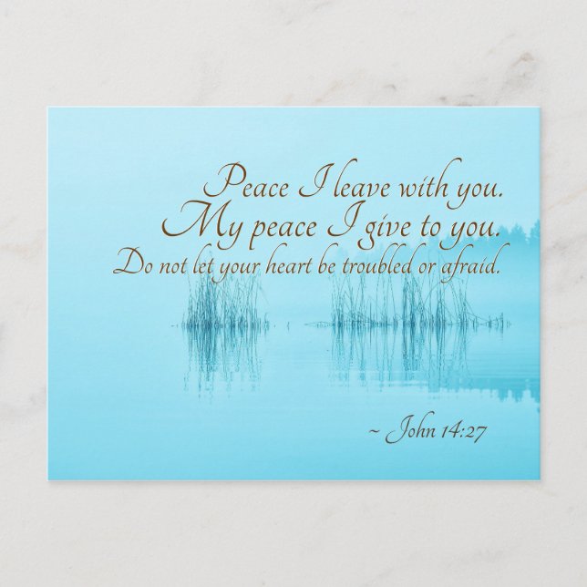 Cartão Postal John 14:27 Peace I leave with you, Bible Verse (Frente)