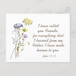 Cartão Postal John 15:15 Eu te chamei de amigos Bíblia Verse