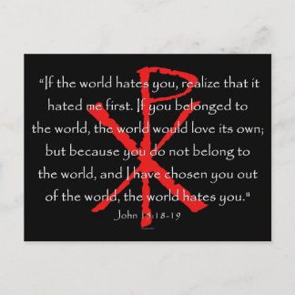 Cartão Postal John 15:18-19