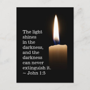 Cartão Postal John 1:5 A luz brilha na escuridão