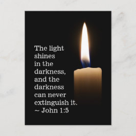 Cartão Postal John 1:5 A luz brilha na escuridão