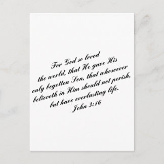 Cartão Postal John 3:16 Bible Verse (KJV)