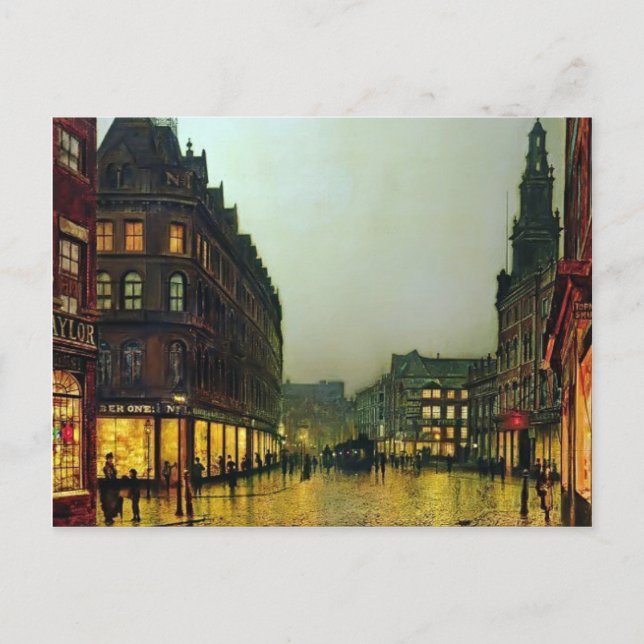 Cartão Postal John Atkinson Grimshaw - Boar Lane, Leeds (Frente)