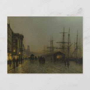 Cartão Postal John Atkinson Grimshaw - Glasgow, Noite de Sábado