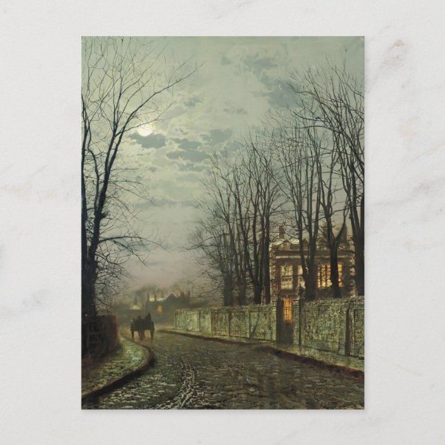 Cartão Postal John Atkinson Grimshaw - Uma Lua Wintry (Frente)