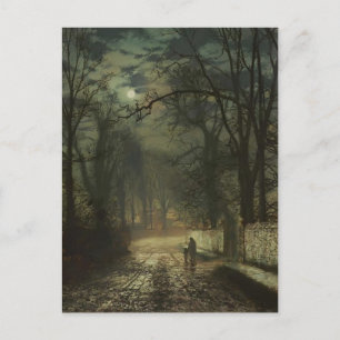 Cartão Postal John Atkinson Grimshaw - Uma pista iluminada pela 