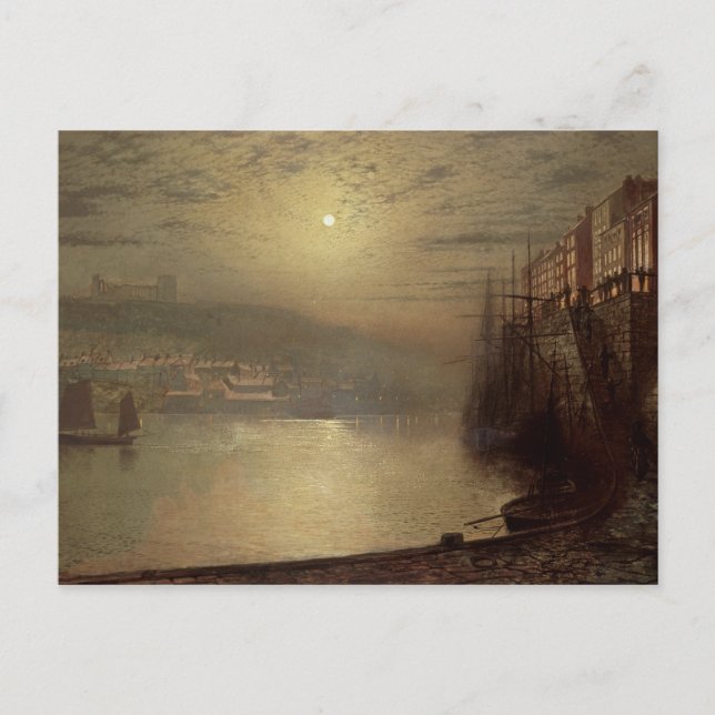 Cartão Postal John Atkinson Grimshaw | Whitby (óleo na canvas) (Frente)