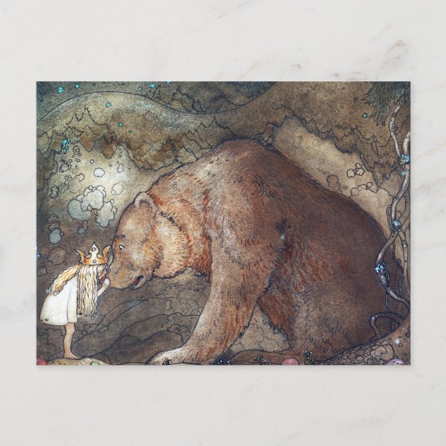 Cartão Postal John Bauer Pobre Little Basse (Frente)