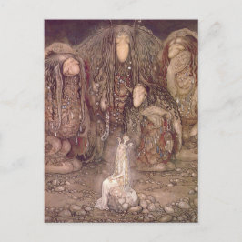 Cartão Postal John Bauer Princess e Troll Vintage Art