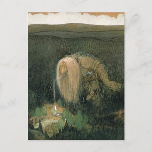 Cartão Postal John Bauer - Um troll florestal (Frente)