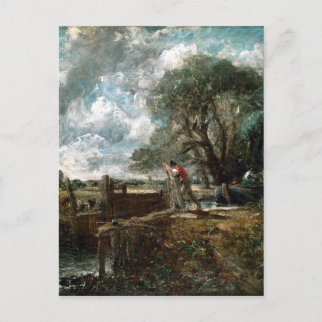 Cartão Postal John Constable A Boat Passando uma trava (Frente)