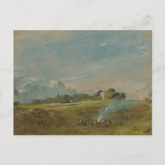 Cartão Postal John Constable - Hampstead Heath, com um Bonfire (Frente)