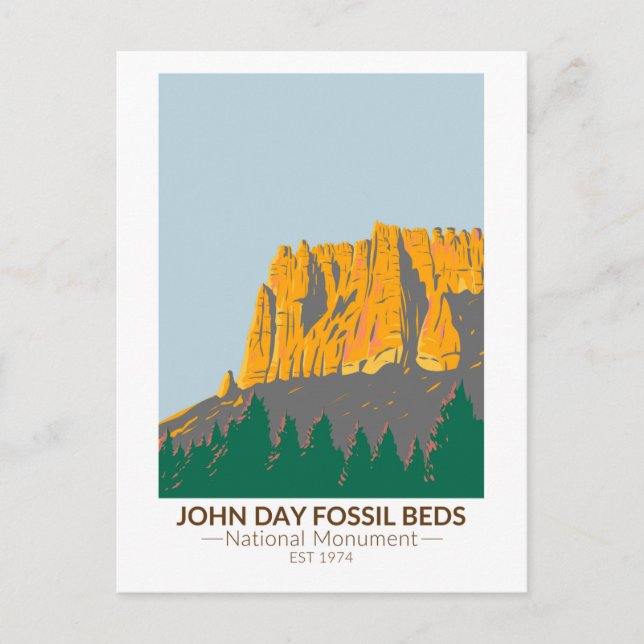 Cartão Postal John Day Fossil Beds National Monuument Oregon (Frente)