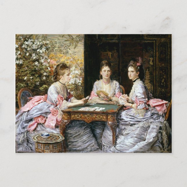 Cartão Postal John Everett Millais Hearts são Trumps (Frente)