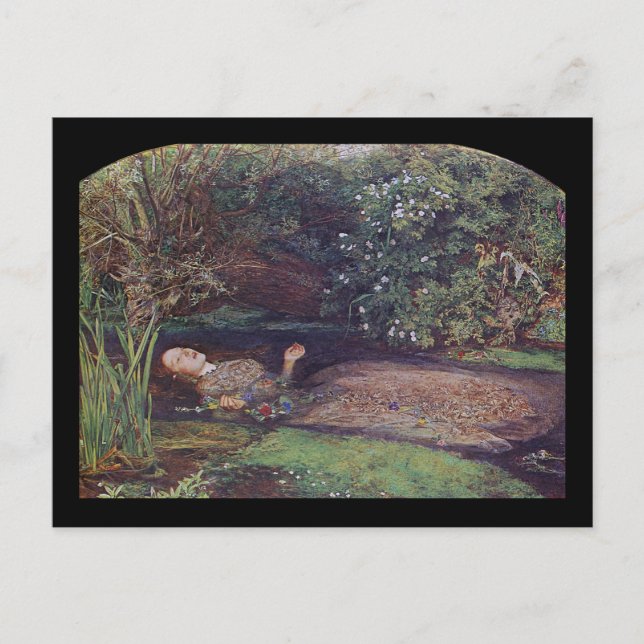 Cartão Postal John Everett Millais Ophelia (Frente)