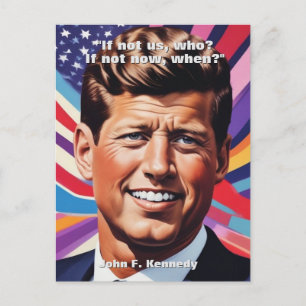Cartão Postal John F. Kennedy Cita Inspiração Motivacional
