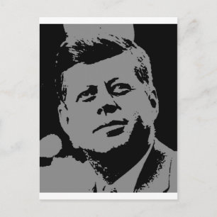 Cartão Postal John F. Kennedy - silhueta negra e cinza