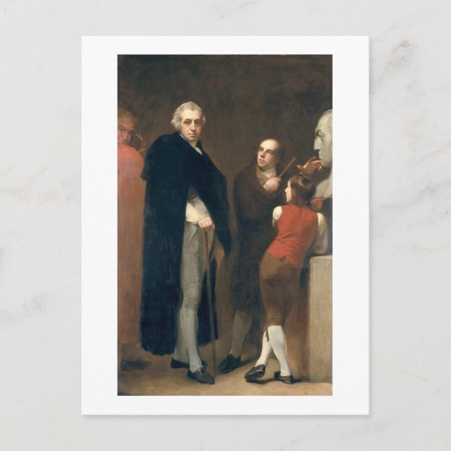 Cartão Postal John Flaxman (1755-1826) modelando seu busto de Wi (Frente)