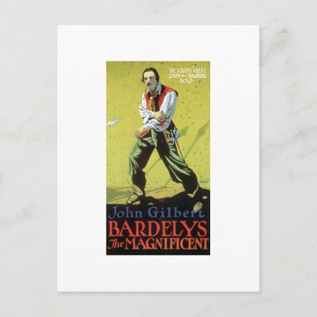 Cartão Postal John Gilbert, em Bardelys, a caneca magnífica (Frente)