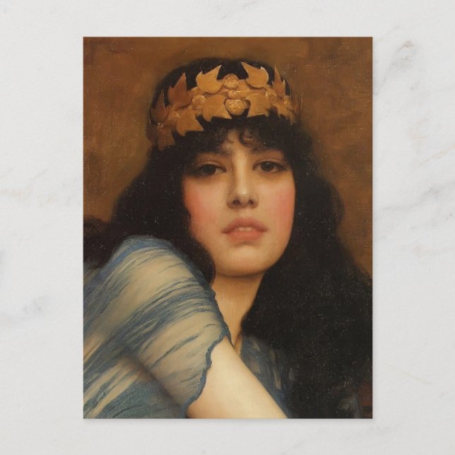 Cartão Postal John Godward- Chefe de uma Rapariga (Frente)