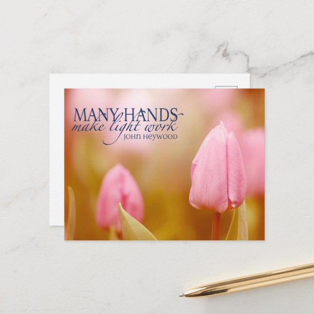 Cartão Postal John Heywood Inspirational Cote "Trabalho em equip (Frente/Verso In Situ)