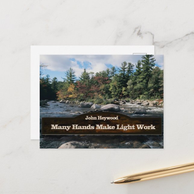 Cartão Postal John Heywood Inspirational Cote "Trabalho em equip (Frente/Verso In Situ)