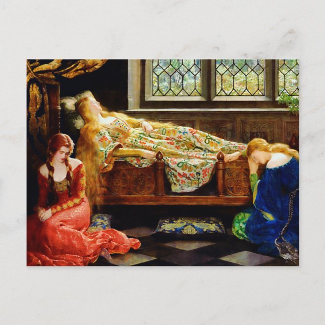 Cartão Postal John Maler Collier Sleeping Beauty (Frente)