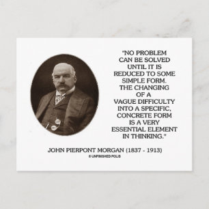 Cartão Postal John Pierpont Morgan Nenhum Problema Pode Ser Reso