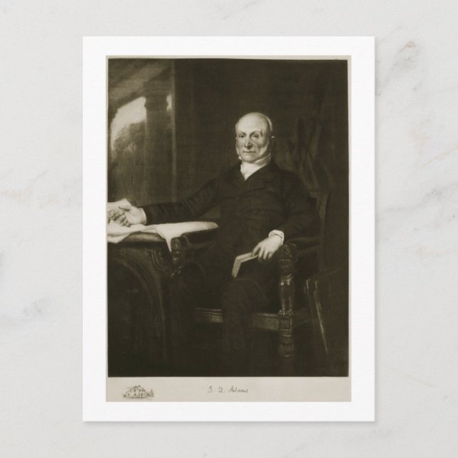 Cartão Postal John Quincy Adams, 6 dos Estados Unidos (Frente)