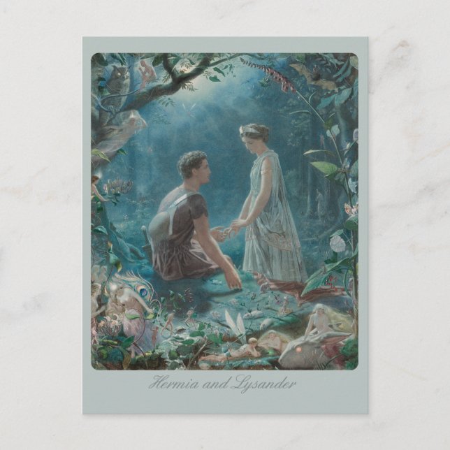 Cartão Postal John Simmons Hermia e Lysander MidSummer CC0749 (Frente)