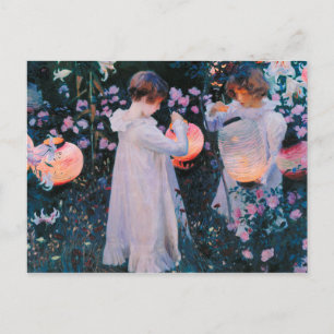 Cartão Postal John Singer Sargent - Carnação, Lily, Lily, Rosa.