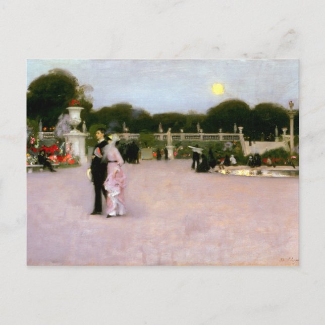Cartão Postal John Singer Sargent No Jardim Luxemburguês (Frente)