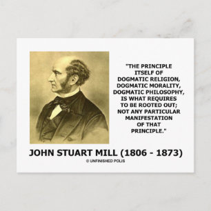 Cartão Postal John Stuart Mill Dogmatic Religião Moralidade Cita