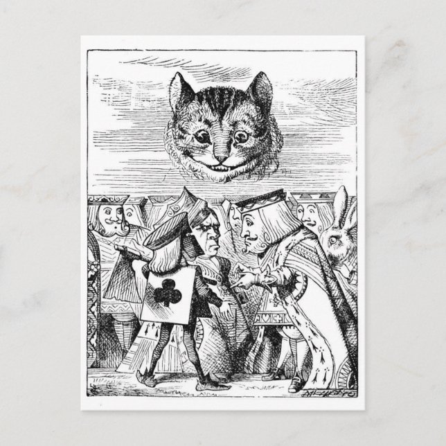 Cartão Postal John Tenniel Cheshire Cat de Alice no País das Mar (Frente)