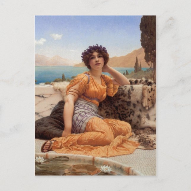 Cartão Postal John William Godward Com Violetas Atingidos e Rob (Frente)