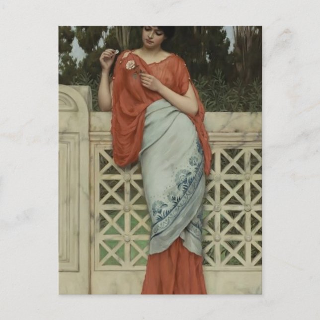 Cartão Postal John William Godward.. Ele Me Ama, Ele Não Me Ama (Frente)