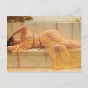 Cartão Postal John William Godward- Rapariga em Lamarela