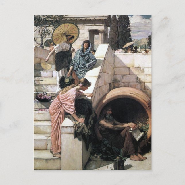 Cartão Postal John William Waterhouse - Diogenes (Frente)