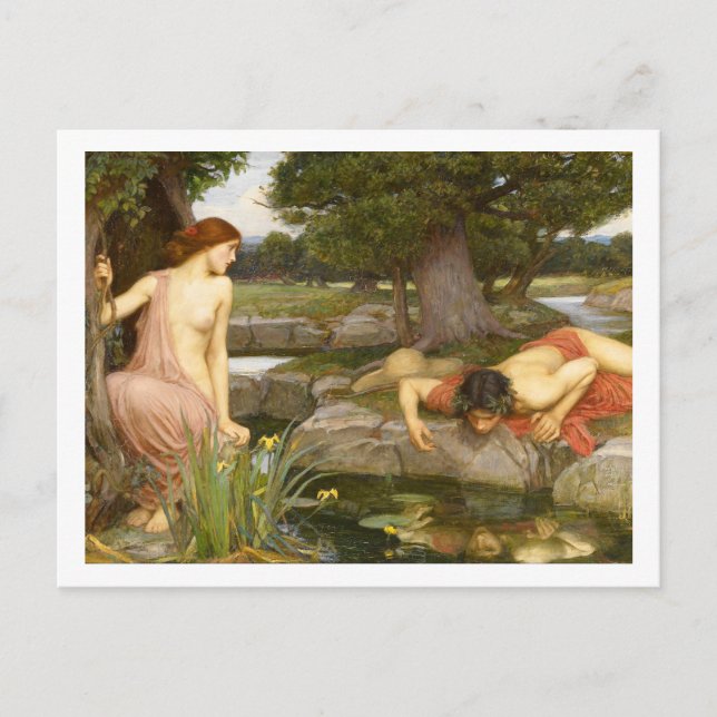 Cartão Postal John William Waterhouse, Eco e Narciso (Frente)
